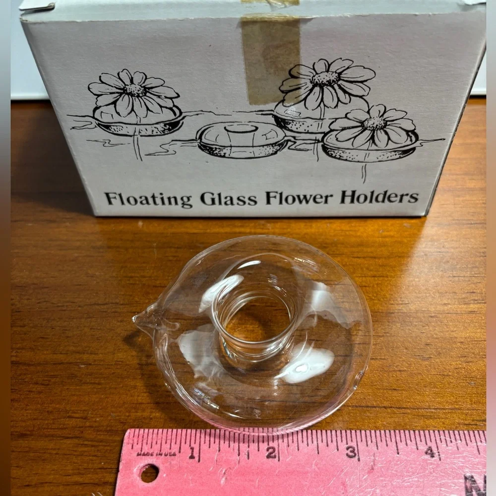 Floating Glass Flower and Votive Candle Holders, Set of 4 for each set